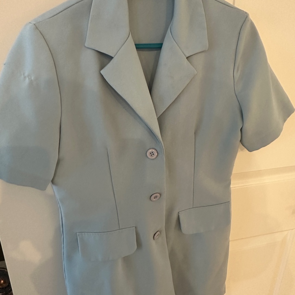 Women's Light Blue Short Sleeve Blazer Sz 8